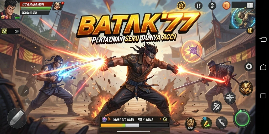 Screenshot utama BATIK77 menampilkan gameplay aksi yang seru dan mendebarkan.