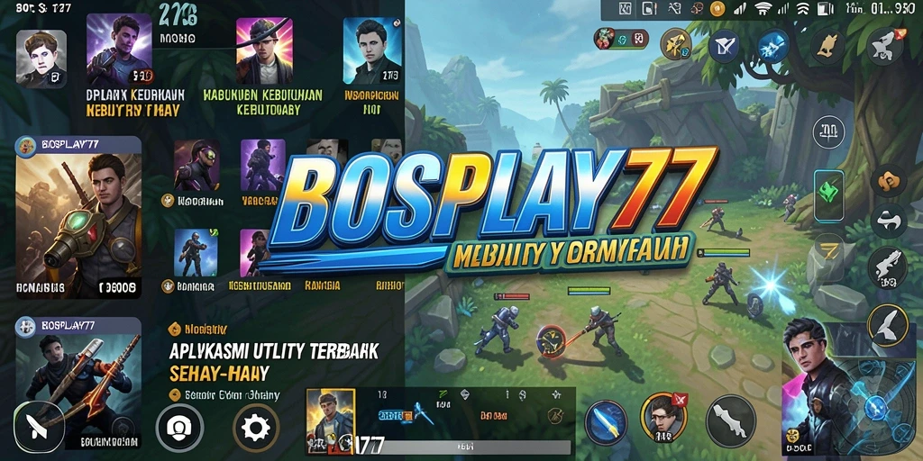 Tampilan antarmuka pengguna aplikasi BOSPLAY77 yang intuitif dan modern.