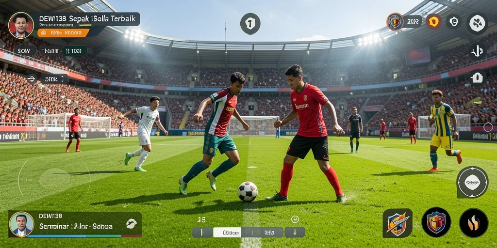 Tampilan gameplay seru di lapangan sepak bola DEWI138.