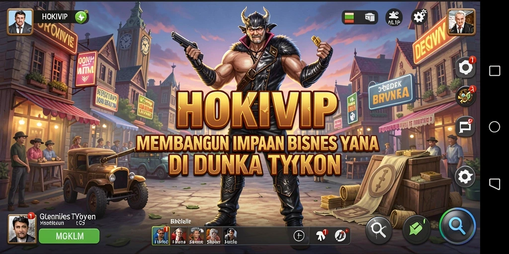 Tampilan gameplay HOKIVIP yang menampilkan aktivitas bisnis yang seru.