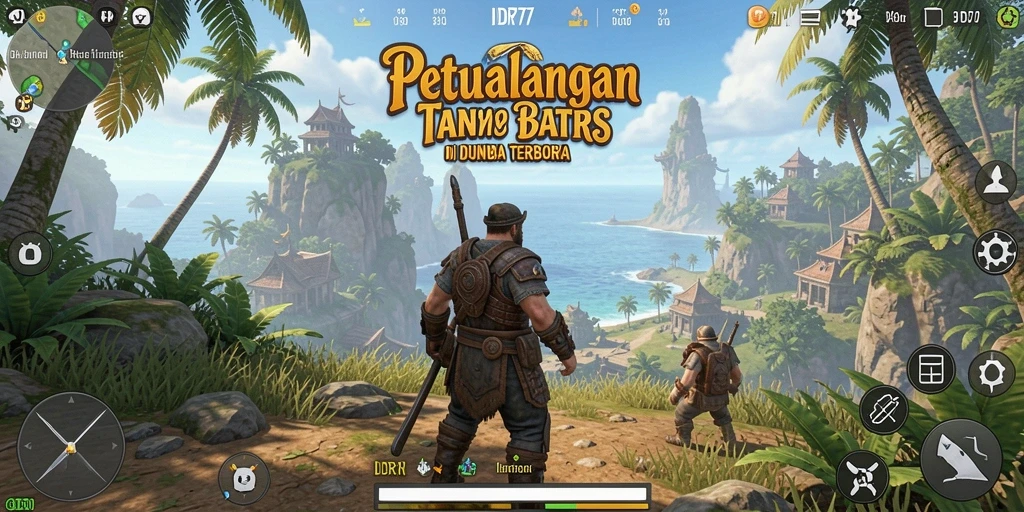 Screenshot gameplay IDR77 menampilkan petualangan di dunia terbuka.