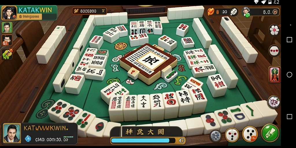 Screenshot gameplay KATAKWIN dengan tampilan ubin Mahjong yang menawan.