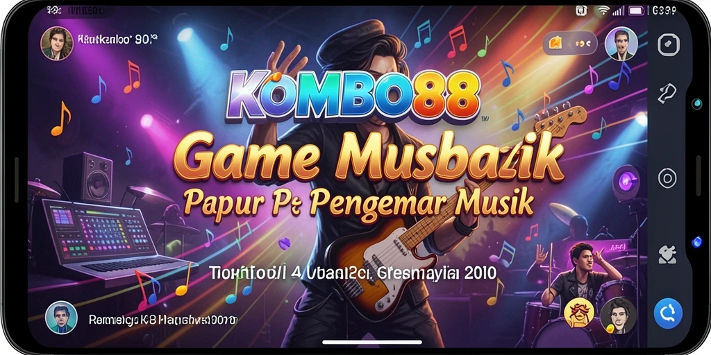 Screenshot gameplay <strong>KOMBO88</strong> yang menunjukkan keseruan bermain musik.