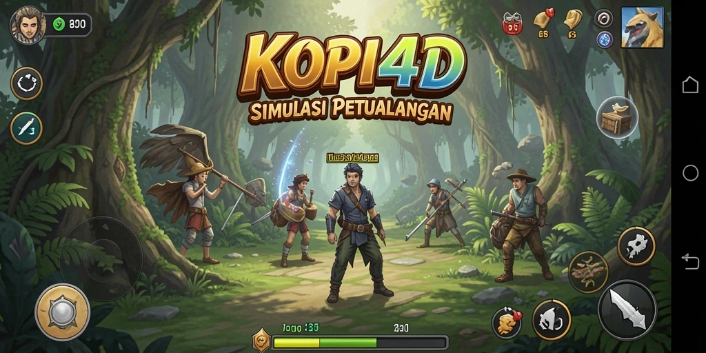 Tampilan gameplay KOPI4D dengan aktivitas kafe yang seru.