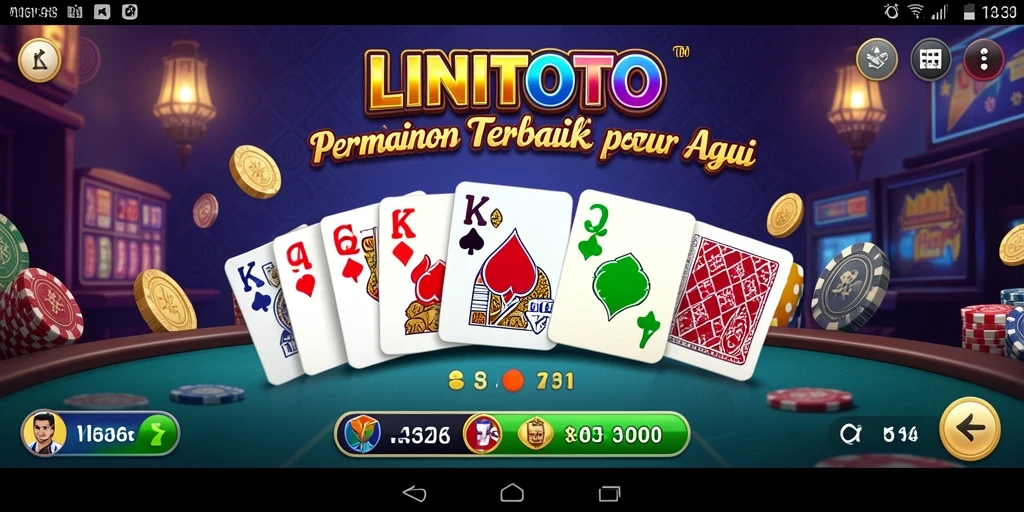 Tampilan gameplay LINITOTO dengan pemain dan papan domino.