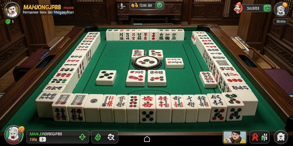 Tampilan gameplay seru di MAHJONGJP88 dengan pemain bersaing.
