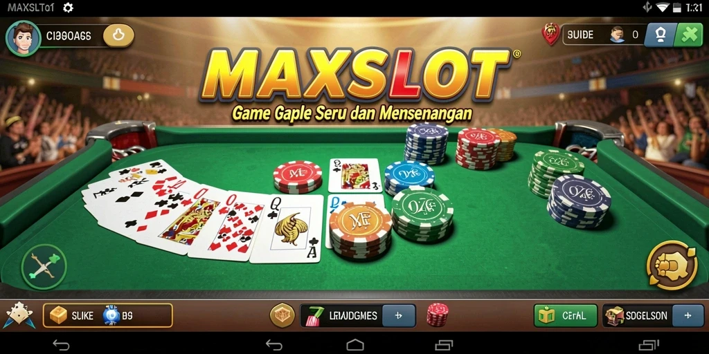 Screenshot gameplay MAXSLOT yang menunjukkan suasana permainan Gaple.