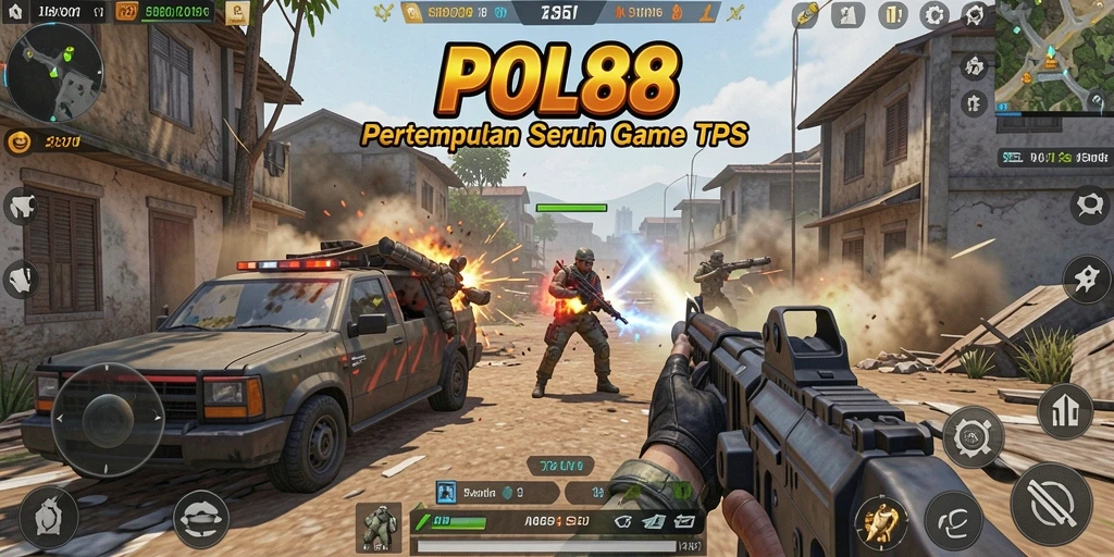 Tampilan gameplay POL88 yang menampilkan aksi seru dalam pertempuran TPS.