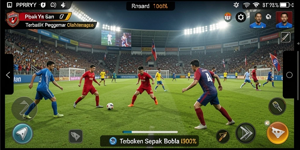 Screenshot utama PPRRYY menampilkan aksi seru pemain di lapangan.