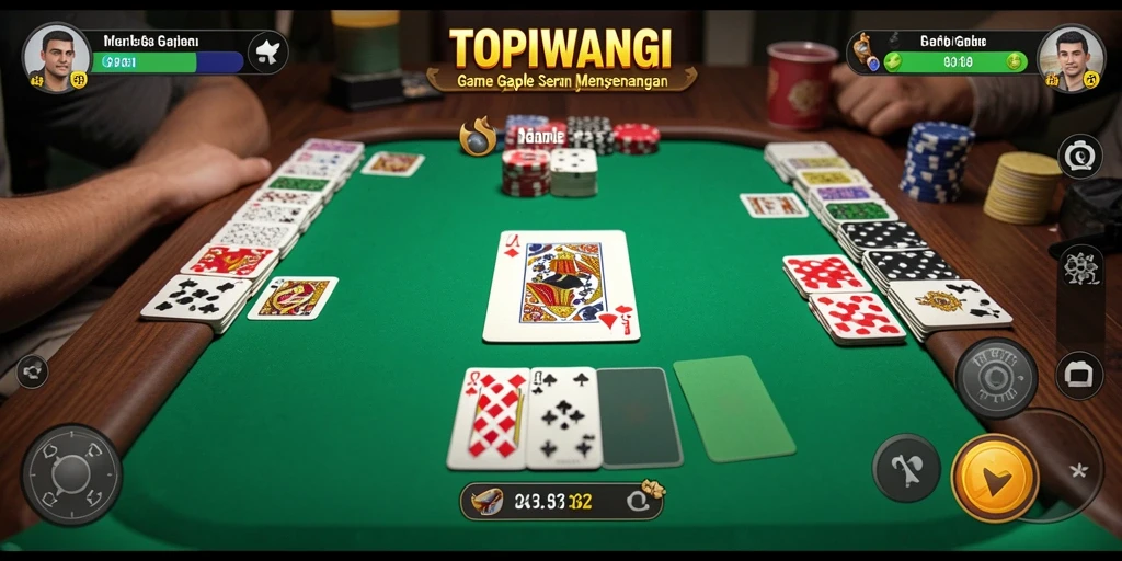 Gameplay seru Gaple di aplikasi TOPIWANGI.
