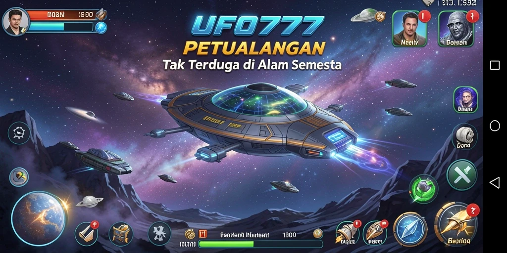Tampilan menarik dari gameplay <strong>UFO777</strong> saat menjelajahi luar angkasa.